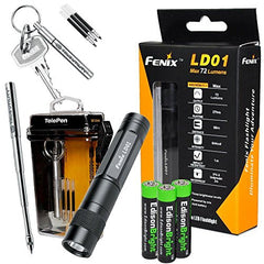 Fenix LD01 72 Lumen Cree LED keychain Flashlight and True Utility TU246 Tele-Pen bundle with 3 X EdisonBright AAA batteries bundle