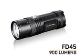 Fenix FD45 900 Lumen LED Flashlight with 4 X EdisonBright AA Alkaline Batteries bundle