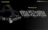 Nitecore UT32 1100 Lumen LED Lightweight Cool White/Warm White Headlamp with EdisonBright battery carry case bundle