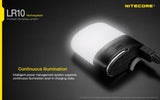 Nitecore LR10 250 Lumen pocket size rechargeable LED camping light with EdisonBright USB charging cable