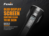 FENIX UC52 3100 Lumen diecast rechargeable digital display LED Flashlight with EdisonBright USB charging cable