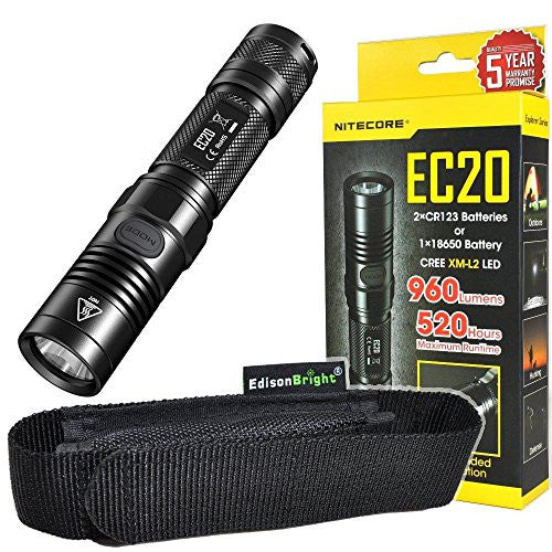 Nitecore EC20 960 Lumen CREE XM-L2 T6 LED Flashlight EDC with high quality EdisonBright holster