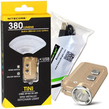 Nitecore TINI 380 lumen USB rechargeable LED keychain light with EdisonBright brand USB charging cable