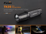 FENIX TK35 UE 2018 Edition 3200 Lumen LED USB rechargeable Tactical Flashlight, traffic wand/w 2 X Fenix rechargeable batteries EdisonBright battery carry case bundle