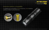 Nitecore P05 460 Lumens high intensity CREE LED Strobe Ready self defence flashlight (Black body) with EdisonBright CR123A Lithium Battery