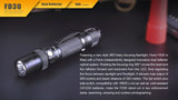 Fenix FD30 900 Lumen LED USB Rechargeable Tactical Flashlight kit with EdisonBright BBX3 Battery Carry case