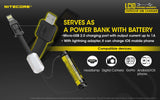 NITECORE LC10 Portable Multi-Function USB Charger for 18650 Batteries, EdisonBright Battery Carry case Bundle