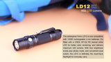 Fenix LD12 320 Lumen LED Tactical Flashlight USB rechargeable kit with EdisonBright AA battery