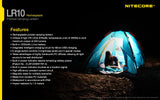 Nitecore LR10 250 Lumen pocket size rechargeable LED camping light with EdisonBright USB charging cable