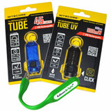 Nitecore TUBE UV/Blue (white light) pair of USB rechargeable keychain light & Blacklight with EdisonBright flexible USB reading light bundle