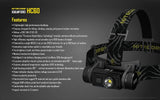 Nitecore HC60 1000 Lumens CREE XM-L2 U2 LED dual-form compact headlamp bundled with NL189 rechargeable Li-ion battery and EdisonBright USB powered LED reading light