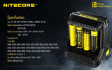 NITECORE i8 Eight Bays Smart Battery Charger for Li-ion/IMR/Ni-MH/Ni-Cd 26650 22650 18650 18490 18350 16340 RCR123 14500 AA AAA AAAA C D USB with EdisonBright BBX3 Battery Carry case