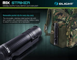 OLIGHT M1X 1000 Lumens Cree XM-L2 LED Flashlight Double Switch Tail Switch 18650 Battery Flashlight