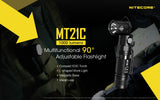 Nitecore MT21C 1000 Lumen 90 Degree Tilt-able head LED Flashlight with 2 X EdisonBright CR123A Batteries bundle