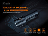 Fenix LR35R 10,000 lumen LED rechargeable tactical flashlight, ALL 01 Lanyard with 2 X Fenix Li-ion rechargeable batteries and EdisonBright battery carrying case bundle