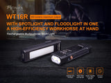 Fenix WT16R 300 Lumen rechargeable magnetic base Handheld flashlight/worklight with battery and EdisonBright charging cable carrying case