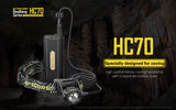 NITECORE HC70 1000 Lumen CREE LED Headlamp with detached Battery Case with EdisonBright USB Charging Cable