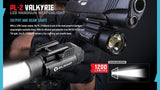 EdisonBright Olight PL2 (PL-2) Valkyrie 1200 lumen LED pistol light with 2 X CR123A lithium batteies bundle