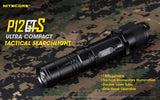 NITECORE P12GTS 1800 Lumen high Intensity CREE LED tactical flashlight with 2 X EdisonBright CR123A Lithium Batteries bundle