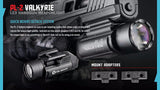 EdisonBright Olight PL2 (PL-2) Valkyrie 1200 lumen LED pistol light with 2 X CR123A lithium batteies bundle