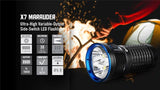 Olight X7 Marauder CREE LED 9000 Lumens Flashlight/searchlight, holster With EdisonBright USB reading light