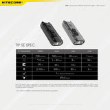 Nitecore TIP SE 700 Lumen USB-C Rechargeable Keychain Flashlight EDC with EdisonBright Charging Cable bundle