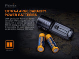 Fenix LR35R 10,000 lumen LED rechargeable tactical flashlight, ALL 01 Lanyard with 2 X Fenix Li-ion rechargeable batteries and EdisonBright battery carrying case bundle