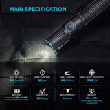 OLIGHT M2R Pro Warrior 1800 Lumens USB Magnetic Rechargeable Tactical Flashlight, 21700 Battery, holster with EdisonBright BBX5 battery carry case bundle