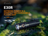 Fenix E30R 1600 Lumen USB rechargeable CREE LED EDC Flashlight with EdisonBright battery carry case bundle