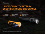 Fenix LD30 1600 Lumen LED tactical Flashlight, 2 X 3500mAh rechargeable battery with EdisonBright battery carry case bundle