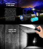 Olight S1R Turbo S USB rechargeable 900 Lumens CREE LED Flashlight EDC with RCR123 Li-ion battery, magnetic charging cable with EdisonBright USB powered reading light bundle