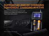 Fenix are-A2 Home/in-car Battery Charger for 21700/18650/16340 with EdisonBright BBX5 Battery Carry case Bundle