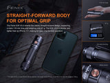 Fenix E35 V3.0 3000 Lumen USB-C Rechargeable LED Flashlight with 5000mAh battery and EdisonBright battery carrying case bundle