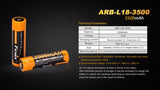 Fenix ARB-L18-3500 Protected 3500mAh 18650 Rechargeable Li-ion Battery