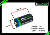 2 Pack Brand New EdisonBright EBR65 16340 (RCR123A) rechargeable Li-ion batteries