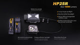 Fenix HP25R 1000 Lumen USB rechargeable CREE XM-L2 U2 LED Headlamp, Fenix 18650 rechargeable Li-ion battery