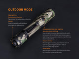 EdisonBright Fenix PD35 TAC 1000 Lumen Camouflage version CREE LED Tactical Flashlight (Camo) with Fenix USB rechargeable 18650 ARB-L18-2600U Li-ion battery and BBX3 battery case