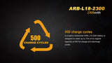 Fenix ARB-L18-2300 Li-ion type 18650 3.6v 2300mAh protected rechargeable battery