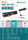 Brand New Olight S2R Baton 1020 Lumens magnetic USB rechargeable LED Flashlight battery