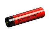 SUNWAYMAN AP-18 Li-ion 3.7v 3400mAh protected rechargeable type 18650 button top battery made of gold-plated copper