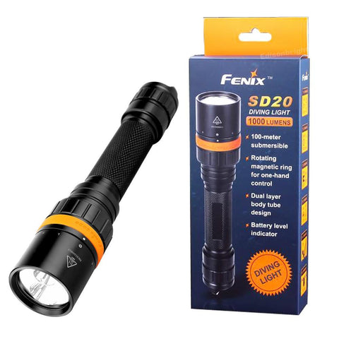 Fenix SD20 1000 Lumen CREE LED 100 meter submersible Diving Flashlig