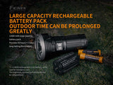 Fenix LR40R 12000 Lumen 845 Yards Beam CREE LED USB Rechargeable Flashlight, ALL-01 lanyard with 2 X EdisonBright battery carry cases Bundle