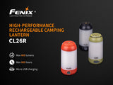 Fenix CL26R 400 Lumen USB Rechargeable Camping Lantern/Work Light, 18650 Rechargeable Battery with two back-up use EdisonBright CR123A Lithium atteries