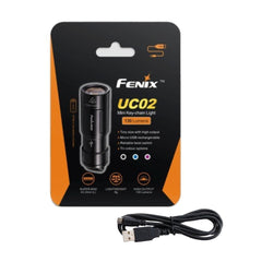 FENIX UC02 USB Rechargeable 130 Lumen Cree LED keychain Flashlight (Black) EDC