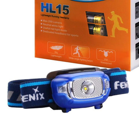 Fenix HL15 200 Lumen light weight CREE LED running Headlamp (Blue color body)