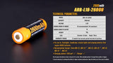 Fenix ARB-L18-2600U Direct USB rechargeable 18650  3.6v  Li-ion 3.6v 2600mAh Battery