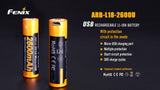 Fenix ARB-L18-2600U Direct USB rechargeable 18650  3.6v  Li-ion 3.6v 2600mAh Battery