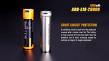 Fenix ARB-L18-2600U Direct USB rechargeable 18650  3.6v  Li-ion 3.6v 2600mAh Battery