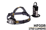 New Fenix HP30R 1750 Lumens CREE LED rechargeable headlamp with two 18650 batteries