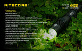 New Nitecore MH12GT 1000 Lumens CREE LED USB rechargeable Flashlight with 3400mAh 18650 battery included.